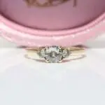 Round Brilliant-Cut Trilogy Diamond Ring, engagement ring, diamond ring, round diamond, salt and pepper diamond, danielle camera jewellery