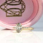 Oval cut Solitaire Melee Diamond Ring, diamond engagement ring, engagement ring, oval cut diamond, danielle camera jewellery