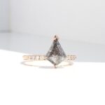 Kite Cut Solitaire Melee Diamond Ring, diamond engagement ring, engagement ring, kite shape diamond, danielle camera jewellery