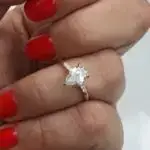 Pear Cut Solitaire Melee Diamond Ring, diamond engagement ring, engagement ring, pear cut diamond, danielle camera jewellery