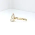 Pear Cut Solitaire Melee Diamond Ring, diamond engagement ring, engagement ring, pear cut diamond, danielle camera jewellery