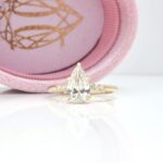 Pear Cut Solitaire Melee Diamond Ring, diamond engagement ring, engagement ring, pear cut diamond, lab grown diamond, danielle camera jewellery