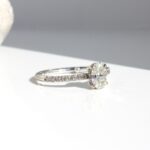 Oval Cut Hidden Halo Solitaire Melee Diamond Ring, diamond engagement ring, engagement ring, diamond ring, oval diamond, danielle camera jewellery