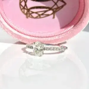 Laboratory-Grown Diamond Pavé Hidden Halo Ring, Oval