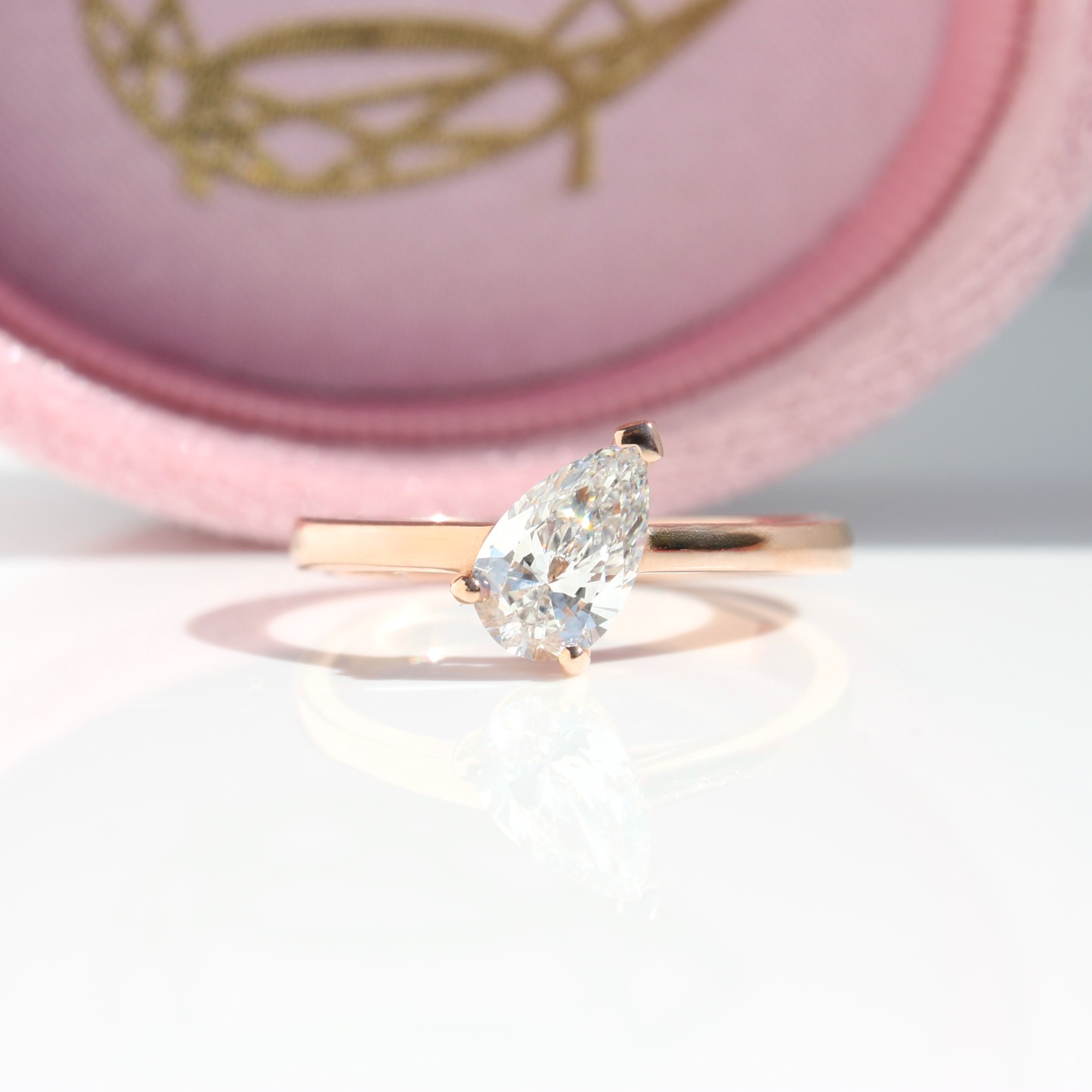 Pear Cut Tilt Solitaire Ring,Engagement Ring, diamond Ring, Solitaire diamond Ring, pear shape diamond, pear cut diamond, Danielle Camera Jewellery.
