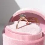 Pear shape diamond solitaire ring, pear diamond, pear cut diamond, salt and pepper diamond, engagement ring, diamond engagement ring, diamond ring, rose gold ring, Solitaire ring, Danielle Camera Jewellery
