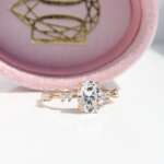 Oval Cut Journey Solitaire Diamond Ring, engagement ring, diamond ring, oval cut diamond, moissanite, rose gold ring, Danielle Camera Jewellery