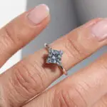 Princess cut solitaire ring, engagement ring, platinum ring, yellow gold ring, white gold ring, rose gold ring, diamond ring, square shape ring, diamond, diamond engagement ring, princess cut diamond, danielle camera jewellery