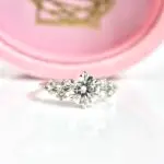 Round Cosmos Ring, diamond ring, engagement ring, diamond engagement ring, round diamond, platinum ring, gold ring, danielle camera jewellery, Melanie Casey, Snowdrift ring