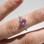 Oval Cosmos Ring, white gold diamond ring, diamond ring, Melanie Casey, lab-grown diamond ring, Engagement ring, lab-grown diamond, Danielle Camera Jewellery, sapphire, oval sapphire, pink sapphire
