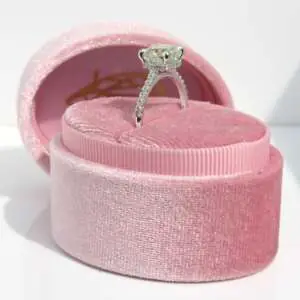 Laboratory-Grown Diamond Pavé Hidden Halo Ring, Cushion thumbnail 4