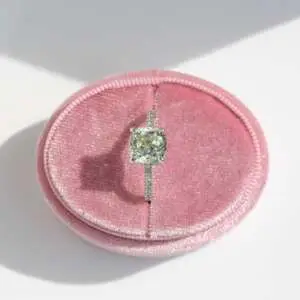 Laboratory-Grown Diamond Pavé Hidden Halo Ring, Cushion thumbnail 5
