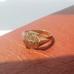 Round Engraved Crest Signet Ring, men's ring, men's jewellery, signet ring, yellow gold ring, gold signet ring, engraved ring, family crest, crest ring, Danielle Camera Jewellery