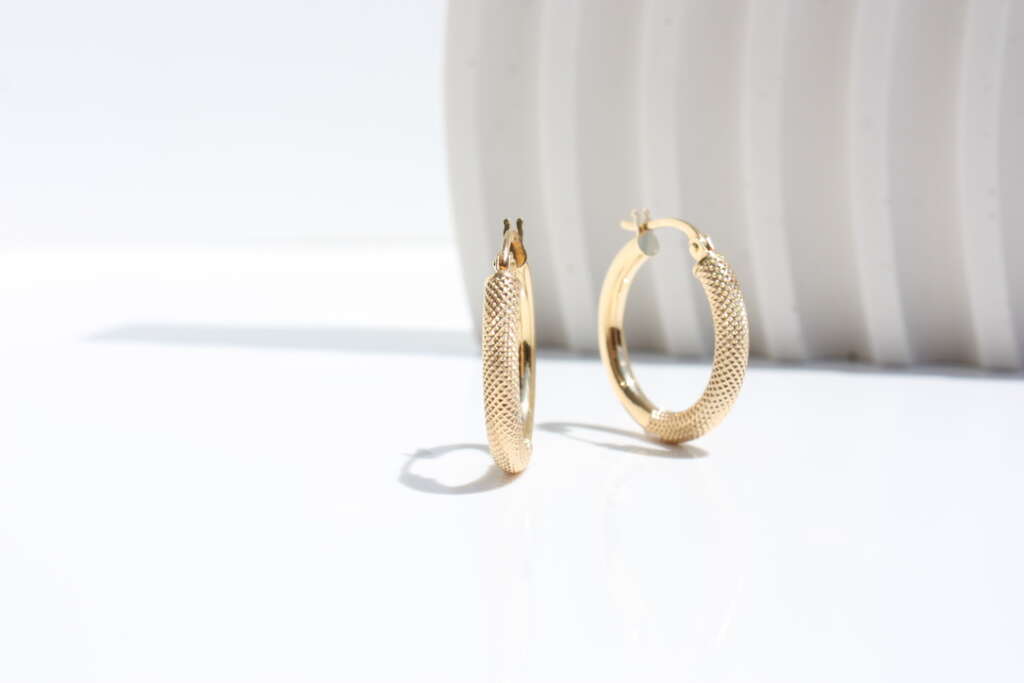 Samba Hoop Earrings 20mm, earrings, hoop earrings, gold hoops, gold earrings, yellow gold hoops, Danielle Camera Jewellery