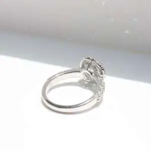 Laboratory-Grown Diamond Pavé Halo Ring, Round thumbnail 2