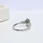 Oval Cosmos Ring, white gold diamond ring, diamond ring, Melanie Casey, lab-grown diamond ring, Engagement ring, lab-grown diamond, Danielle Camera Jewellery, peacock sapphire, teal blue sapphire, oval sapphire, blue sapphire