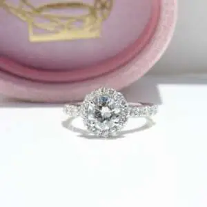 Laboratory-Grown Diamond Pavé Halo Ring, Round