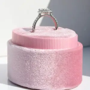 Laboratory-Grown Diamond Pavé Halo Ring, Oval thumbnail 5
