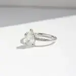engagement ring, yellow gold ring, white gold ring, diamond ring, pear shape ring, diamond, laboratory grown diamond, sapphire, danielle camera, jewellery