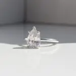 engagement ring, yellow gold ring, white gold ring, diamond ring, pear shape ring, diamond, laboratory grown diamond, sapphire, danielle camera, jewellery