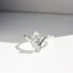waterfall ring, engagement ring, yellow gold ring, diamond ring, marquise shape ring, diamond, laboratory grown diamond, sapphire, marquise diamond, danielle camera, jewellery