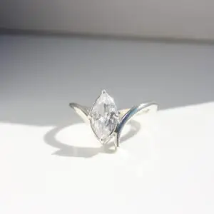 Waterfall Solitaire Ring, Marquise