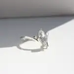 waterfall ring, engagement ring, yellow gold ring, diamond ring, marquise shape ring, diamond, laboratory grown diamond, sapphire, marquise diamond, danielle camera, jewellery