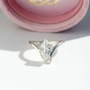Waterfall Solitaire Ring, Marquise thumbnail 4