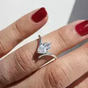 Waterfall Solitaire Ring, Marquise thumbnail 2