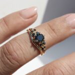 Round Cosmos Ring, diamond ring, engagement ring, diamond engagement ring, round diamond, black diamond, platinum ring, gold ring, danielle camera jewellery, Melanie Casey, Snowdrift ring