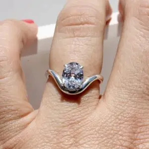 Envelop Solitaire Ring, Oval thumbnail 2