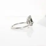Kite Four Claw Solitaire Ring, kite diamond, salt and pepper diamond, natural diamond, engagement ring, diamond engagement ring, white gold ring, platinum ring, recycled gold, Danielle Camera Jewellery