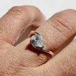 engagement ring, diamond ring, pear diamond, natural diamond, lab diamond, white gold ring, platinum ring, danielle camera jewellery