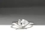 engagement ring, diamond ring, pear diamond, natural diamond, lab diamond, white gold ring, platinum ring, danielle camera jewellery