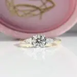 round & pear trilogy ring, diamond ring, engagement ring, oval diamond, trilogy ring, platinum ring, natural diamond, laboratory grown diamond, marquise diamond, danielle camera jewellery