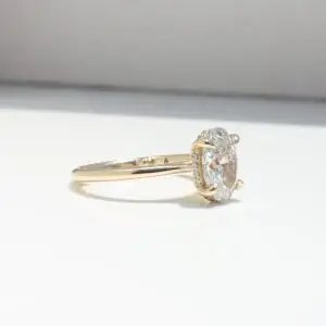 Laboratory-Grown Diamond Hidden Halo Ring, Oval thumbnail 2
