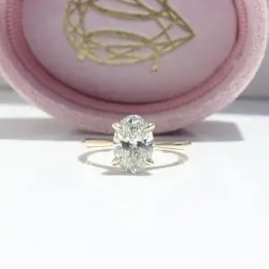 Laboratory-Grown Diamond Hidden Halo Ring, Oval