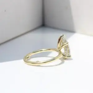 Hidden Halo Ring, Pear thumbnail 3