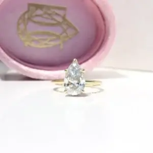 Hidden Halo Ring, Pear thumbnail 2