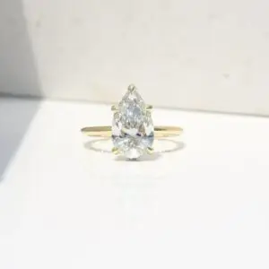 Laboratory-Grown Diamond Hidden Halo Ring, Pear