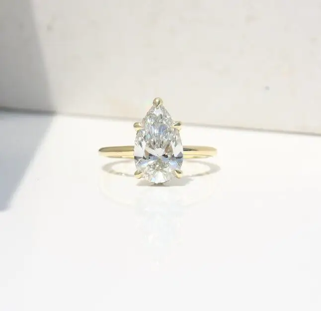 Laboratory-Grown Diamond Hidden Halo Ring, Pear