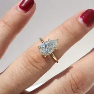 Hidden Halo Ring, Pear thumbnail 4