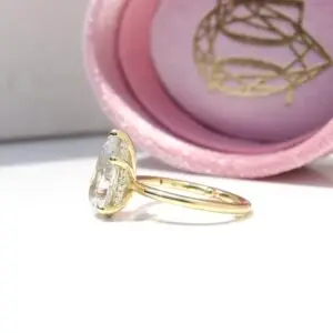 Hidden Halo Ring, Pear thumbnail 5