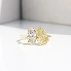 Toi Et Moi Ring, Marquise and Pear thumbnail 3