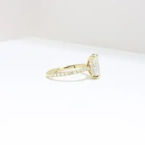 Laboratory-Grown Diamond Pavé Hidden Halo Ring, Radiant thumbnail 2