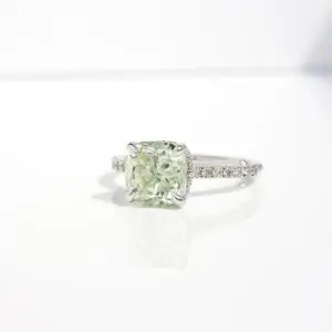 Laboratory-Grown Diamond Pavé Hidden Halo Ring, Cushion