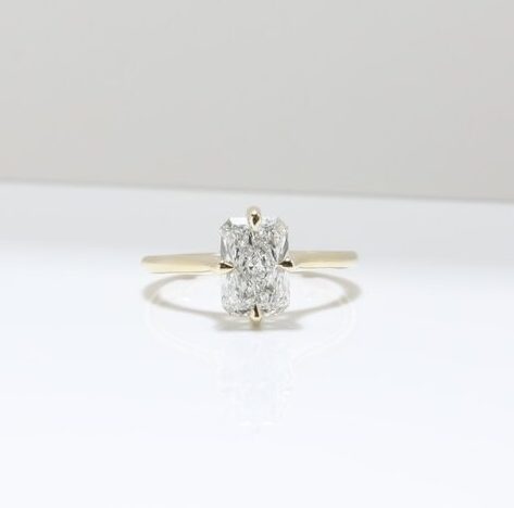 Compass Solitaire Ring, Radiant-Cut, diamond ring, engagement ring, diamond, danielle camera, jewellery