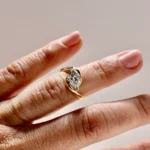 'Swaddle' Solitaire Ring, diamond ring, engagement ring, gold ring, marquise diamond, laboratory grown diamond, natural diamond, Danielle Camera Jewellery