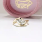 'Swaddle' Solitaire Ring, diamond ring, engagement ring, gold ring, marquise diamond, laboratory grown diamond, natural diamond, Danielle Camera Jewellery