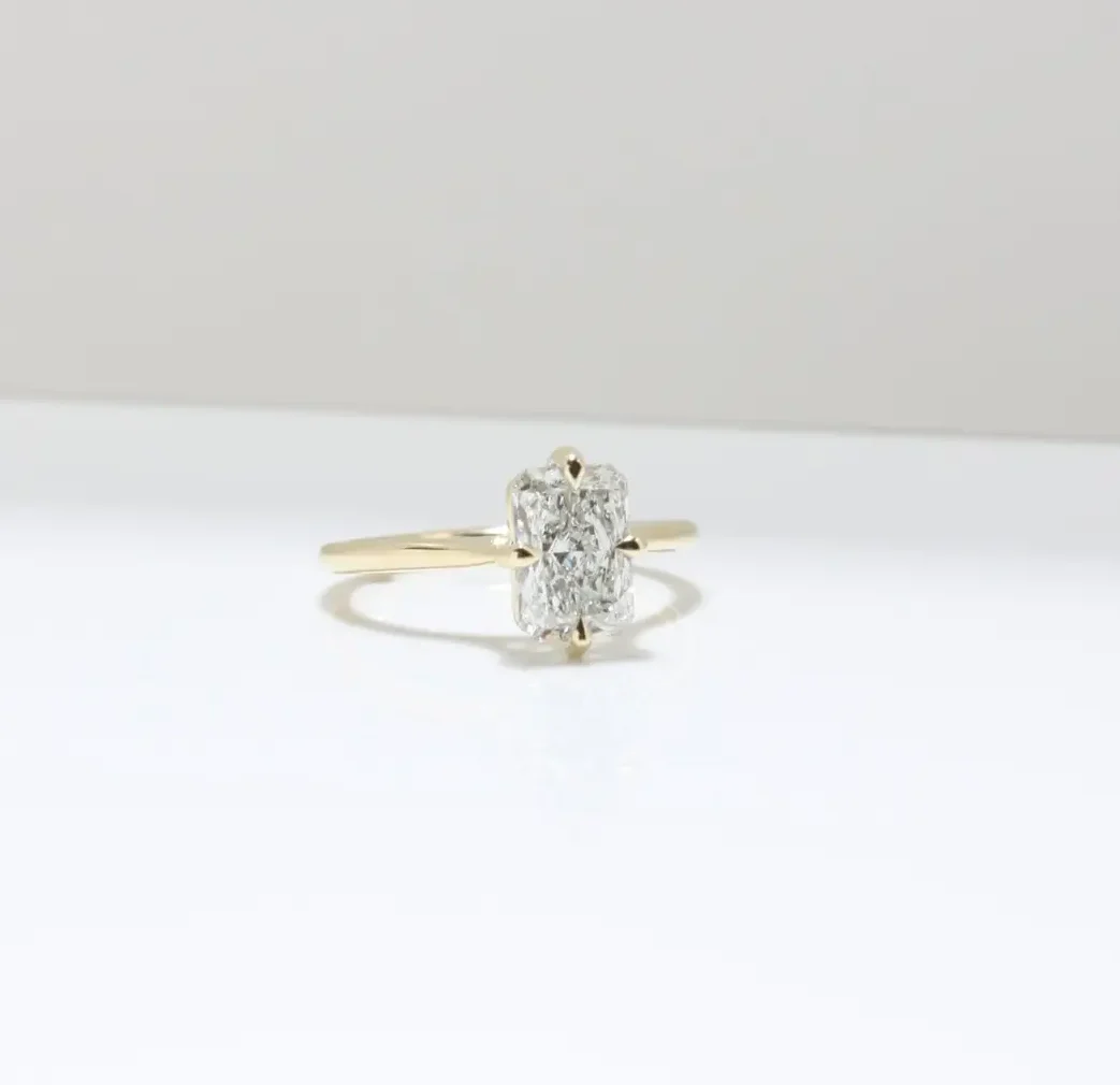 Compass Solitaire Ring, Radiant-Cut, diamond ring, engagement ring, diamond, danielle camera, jewellery